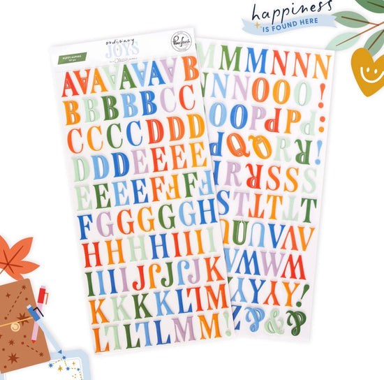 Pinkfresh Ordinary Joys: Puffy Alpha Stickers