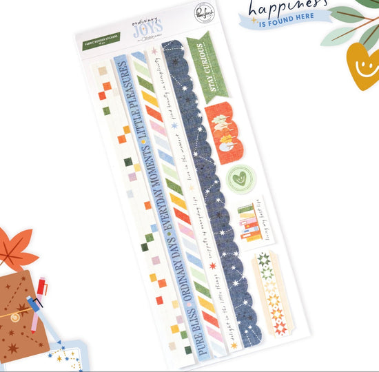 Pinkfresh Ordinary Joys: Fabric Border Stickers