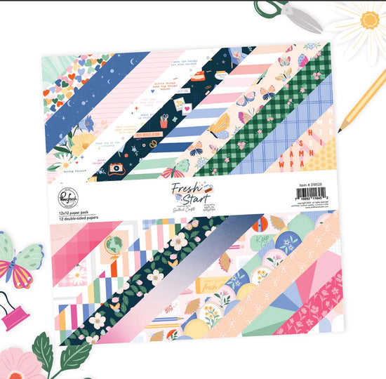 Pinkfresh Fresh Start: 12x12 Paper Pack