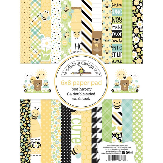 Doodlebug Double-Sided Paper Pad 6"X8" Bee Happy