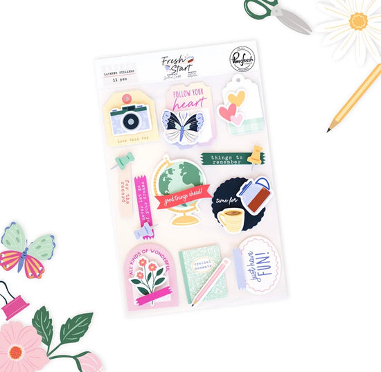 Pinkfresh Fresh Start: Layered Stickers