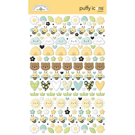 Doodlebug Puffy Stickers Icons Bee Happy
