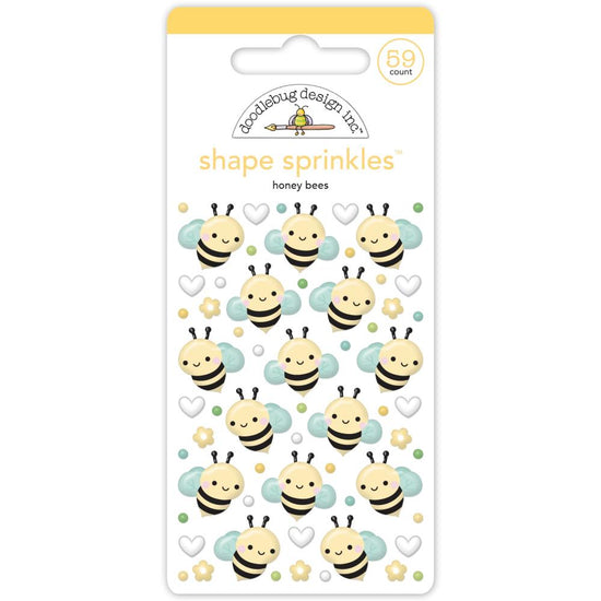 Doodlebug Sprinkles Adhesive Enamel Shapes Honey Bee, Bee Happy