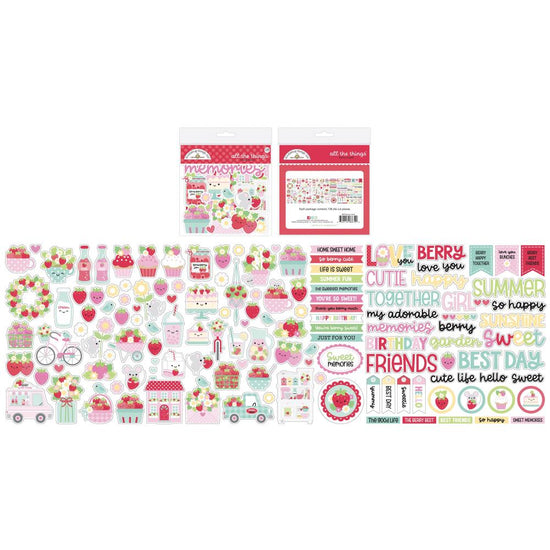 Doodlebug Odds & Ends All The Things Die Cuts Berry Sweet