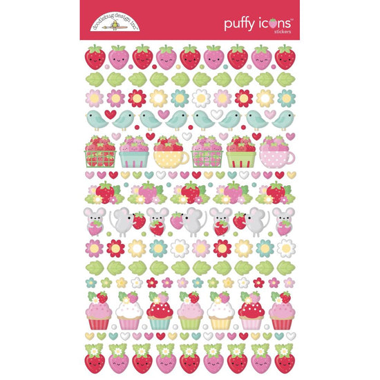 Doodlebug Puffy Stickers Icons Berry Sweet