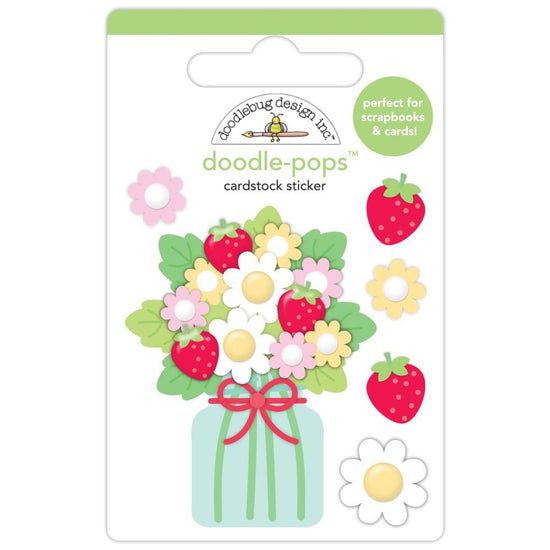 Doodlebug Doodle-Pops 3D Sticker Berry Bouquet, Berry Sweet