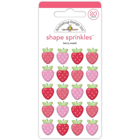 Doodlebug Sprinkles Adhesive Enamel Shapes Berry Sweet