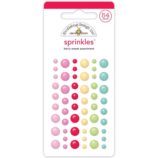 Doodlebug Sprinkles Adhesive Enamel Shapes Berry Sweet Assortment