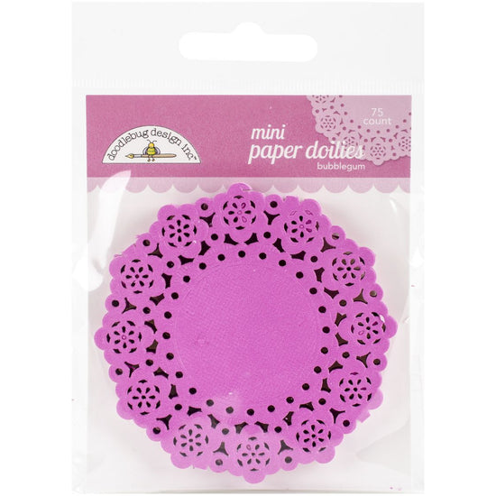 Doodlebug Mini Doilies 3" 75/Pkg Bubblegum