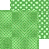 Doodlebug Design 12 x 12 Double Sided Paper Plaid/Polka Dot Grasshopper
