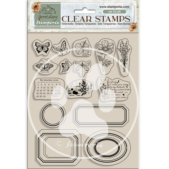 Stamperia Clear Stamps Happiness Secret Diary Labels