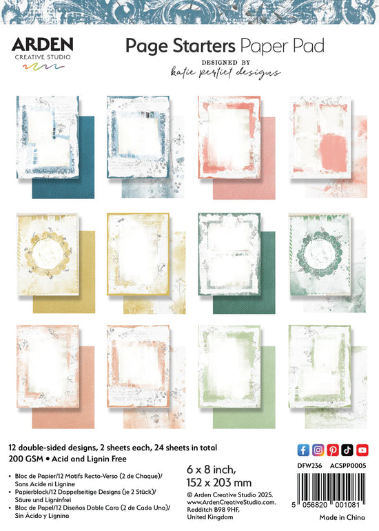 Arden Creative Studio Page Starters 6in x 8in Paper Pad