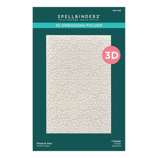 Spellbinders FLORAL & VINE 3D EMBOSSING FOLDER FROM THE SEALED FOR SUMMER COLLECTION