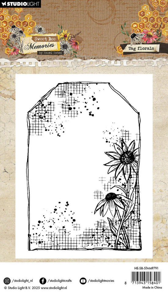 Studio Light Clear Stamp Tag Florals Sweet Bee Memories 1 PC