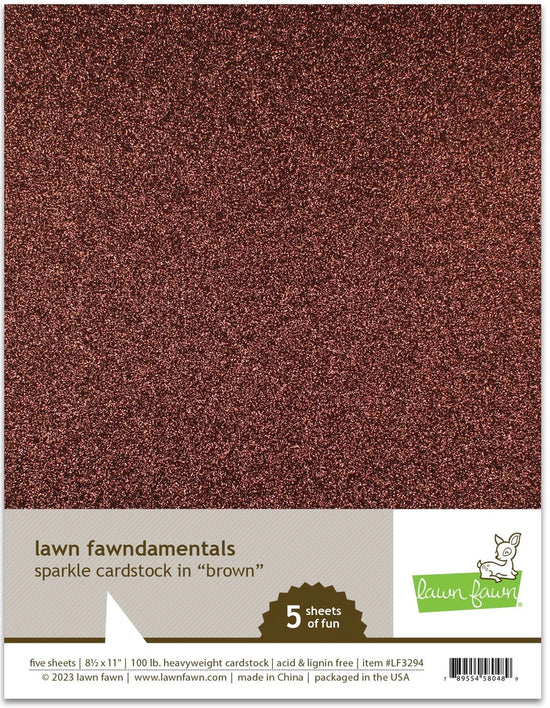 Lawn Fawn sparkle cardstock - brown