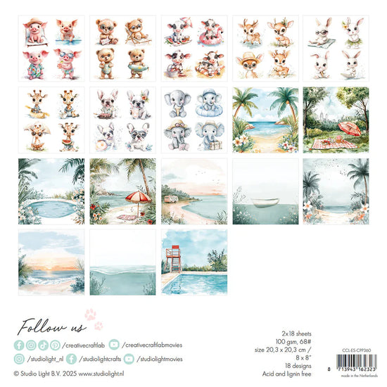 Studio Light Collage Paper Pad Summer Breeze Essentials 36 Sheets
