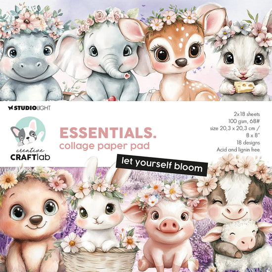 Studio Light Collage Paper Pad Let Yourself Bloom Essentials 36 Sheets