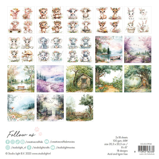 Studio Light Collage Paper Pad Let Yourself Bloom Essentials 36 Sheets