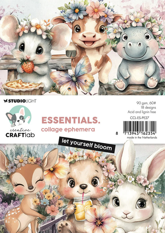 Studio Light Collage Ephemera Let Yourself Bloom Essentials 18 Pieces