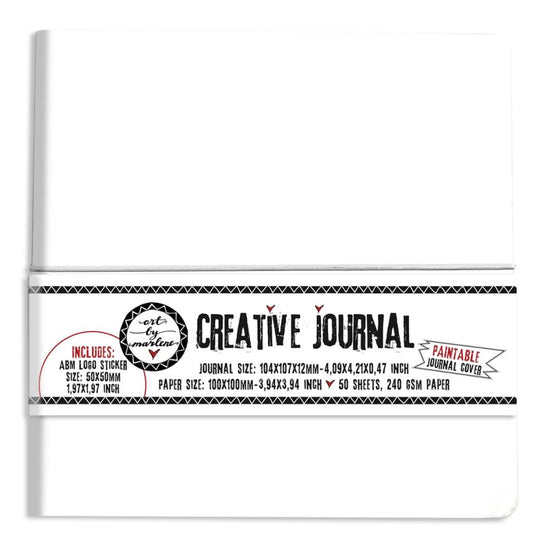 Art By Marlene Creative Paintable Journal Cover Nr. 14, All White 4”x4”