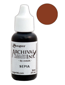 Ranger Archival ink reinker 1/2 oz Sepia