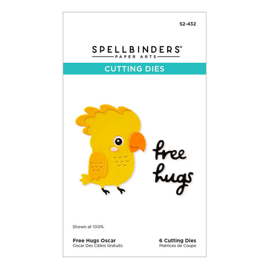 Spellbinders FREE HUGS OSCAR ETCHED DIES FROM THE CHEERFUL CHIRPS COLLECTION