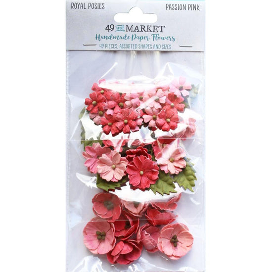 49 And Market Royal Posies Paper Flowers 49/Pkg Passion Pink