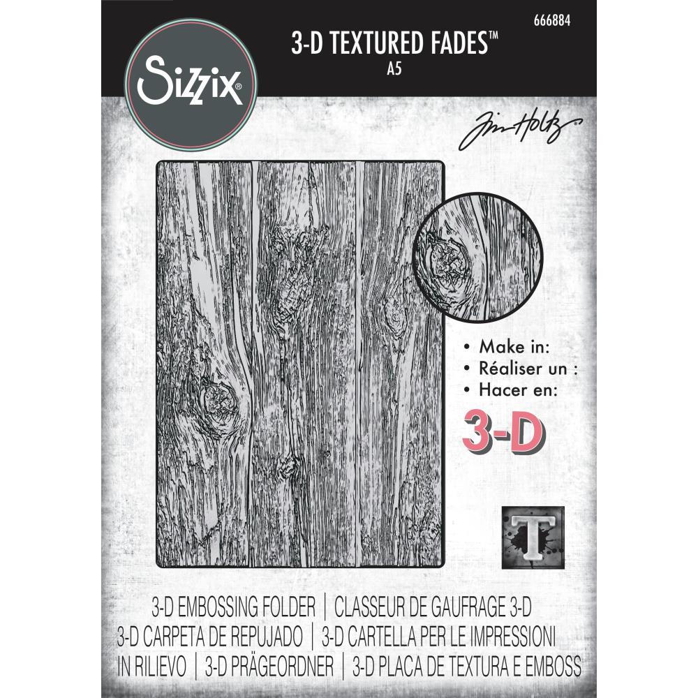 Sizzix 3D Texture Fades Embossing Folder A5 by Tim Holtz Lumber ...