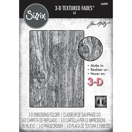 Sizzix 3D Texture Fades Embossing Folder A5 by Tim Holtz Lumber