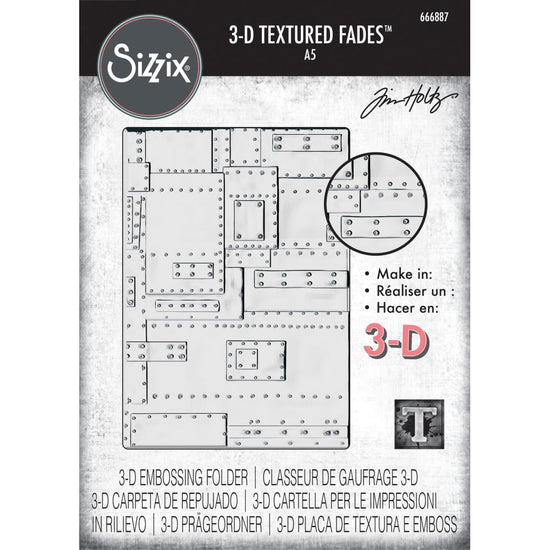 Sizzix 3D Texture Fades Embossing Folder A5 by Tim Holtz Foundry