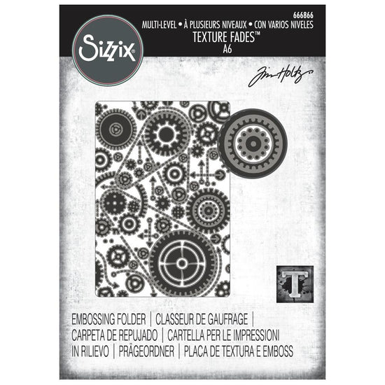 Sizzix Textured Impressions Embossing Folder by Tim Holtz Vault Gears