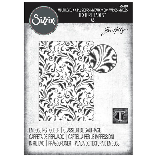 Sizzix Textured Impressions Embossing Folder by Tim Holtz Vault Flourish