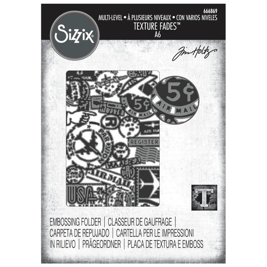 Sizzix Textured Impressions Embossing Folder by Tim Holtz Vault Airmail