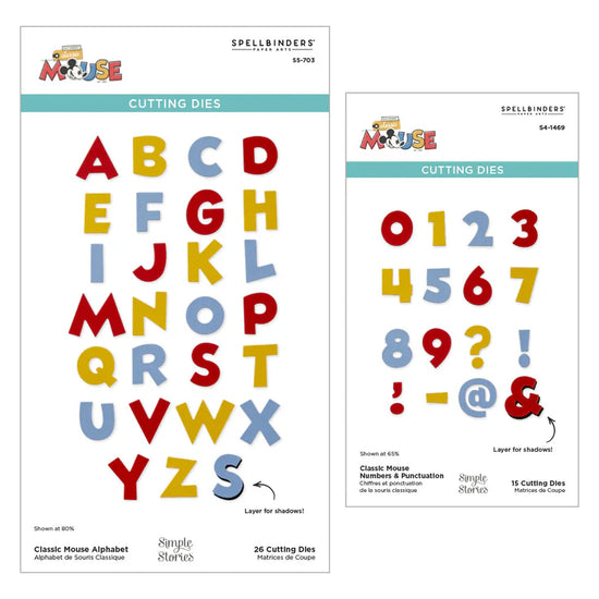 Spellbinders SAY CHEESE CLASSIC MOUSE ALPHABET & NUMBERS BUNDLE FROM THE SAY CHEESE CLASSIC MOUSE COLLECTION