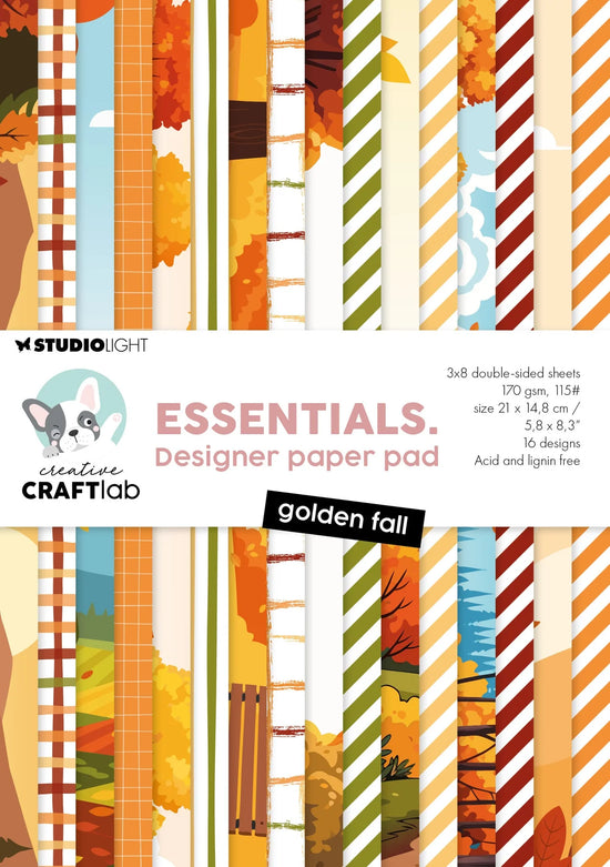 Studio Light Design Paper Pad Golden Fall Essentials 24 Sheets