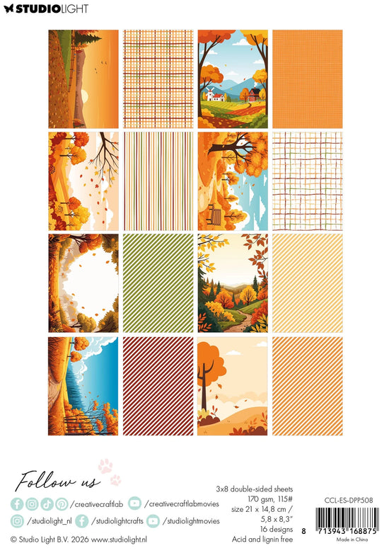 Studio Light Design Paper Pad Golden Fall Essentials 24 Sheets