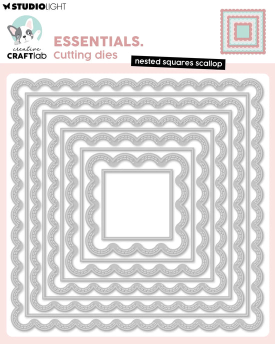 Studio Light Cutting Dies Nested Squares Scallop Essentials 10 Pieces