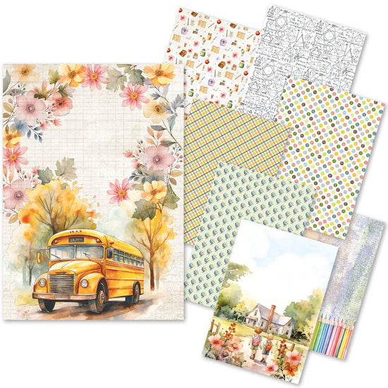 Ciao Bella Rice Paper A5 MIXED 8/Pkg Back To School