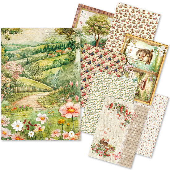 Ciao Bella Rice Paper A5 MIXED 8/Pkg Woodland Party