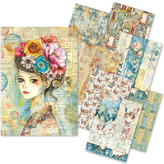 Ciao Bella Craftmix Quintessential Mixed A5 Paper Pack - 8 Sheets (Tissue & Vellum Variety)