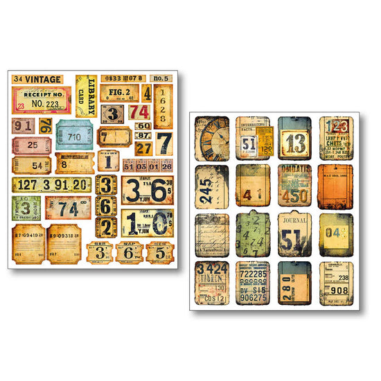 Ciao Bella Mixed Media Sticker Set 10/Pkg Grungy Tags