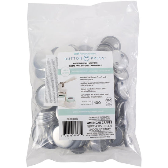 We R Memory Keepers Button Press Bulk Refill Pack 100/Pkg Medium (37mm)