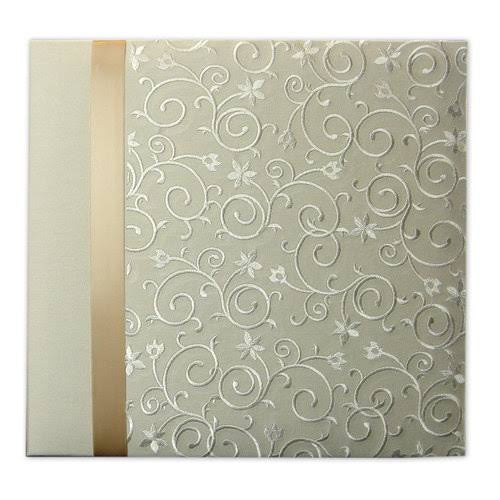 Pionner Scrapbook Album 12”x12” Embroidered Scroll Fabric Ribbon - Ivory