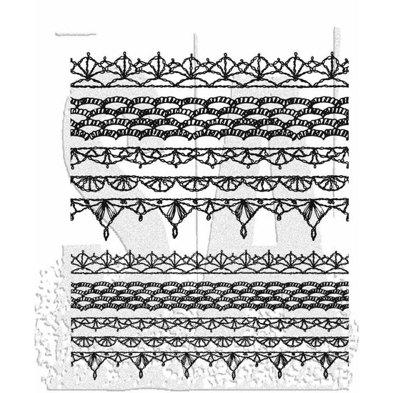 Tim Holtz Cling Stamps 7"X8.5" Crochet Trims