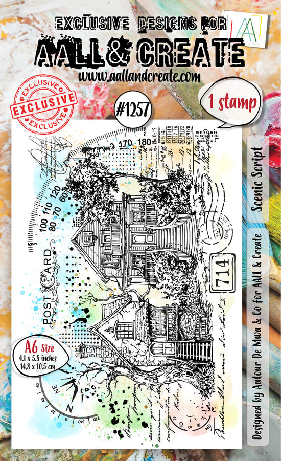 AALL and Create - A6 Stamp Set - Scenic Script