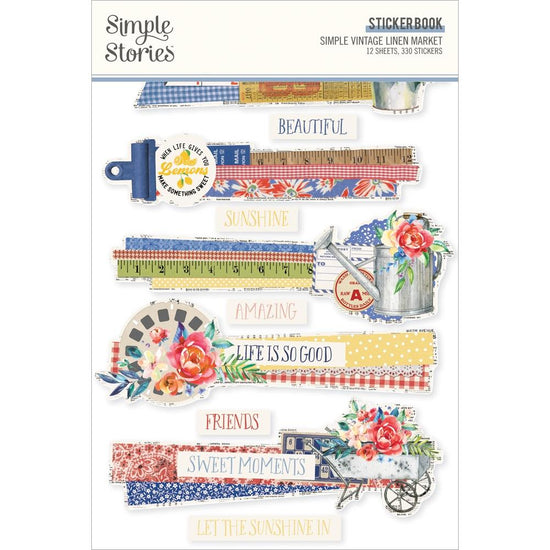 Simple Stories Sticker Book 12/Sheets Simple Vintage Linen Market