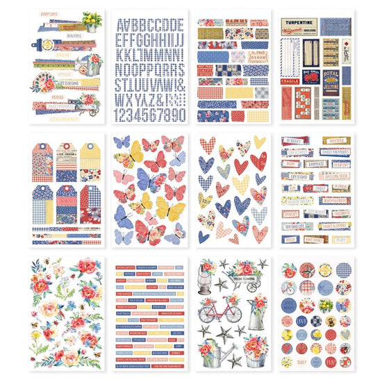 Simple Stories Sticker Book 12/Sheets Simple Vintage Linen Market