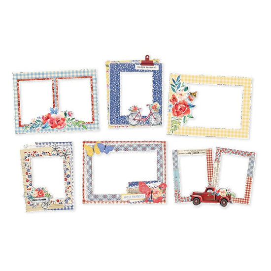 Simple Vintage Linen Market Chipboard Frames