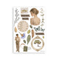 Stamperia Printed Washi Pad For Art And Craft A5 8 Sheets - Flowers And Poems