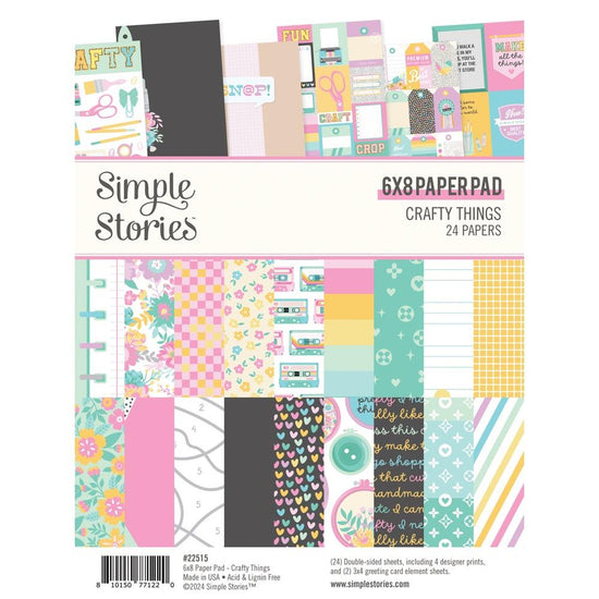 Simple Stories Double-Sided Paper Pad 6"X8" 24/Pkg Crafty Things